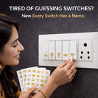 Premium DIY Golden Switchboard Stickers (200 Pcs | 52 Designs)