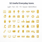 Premium DIY Golden Switchboard Stickers (200 Pcs | 52 Designs)
