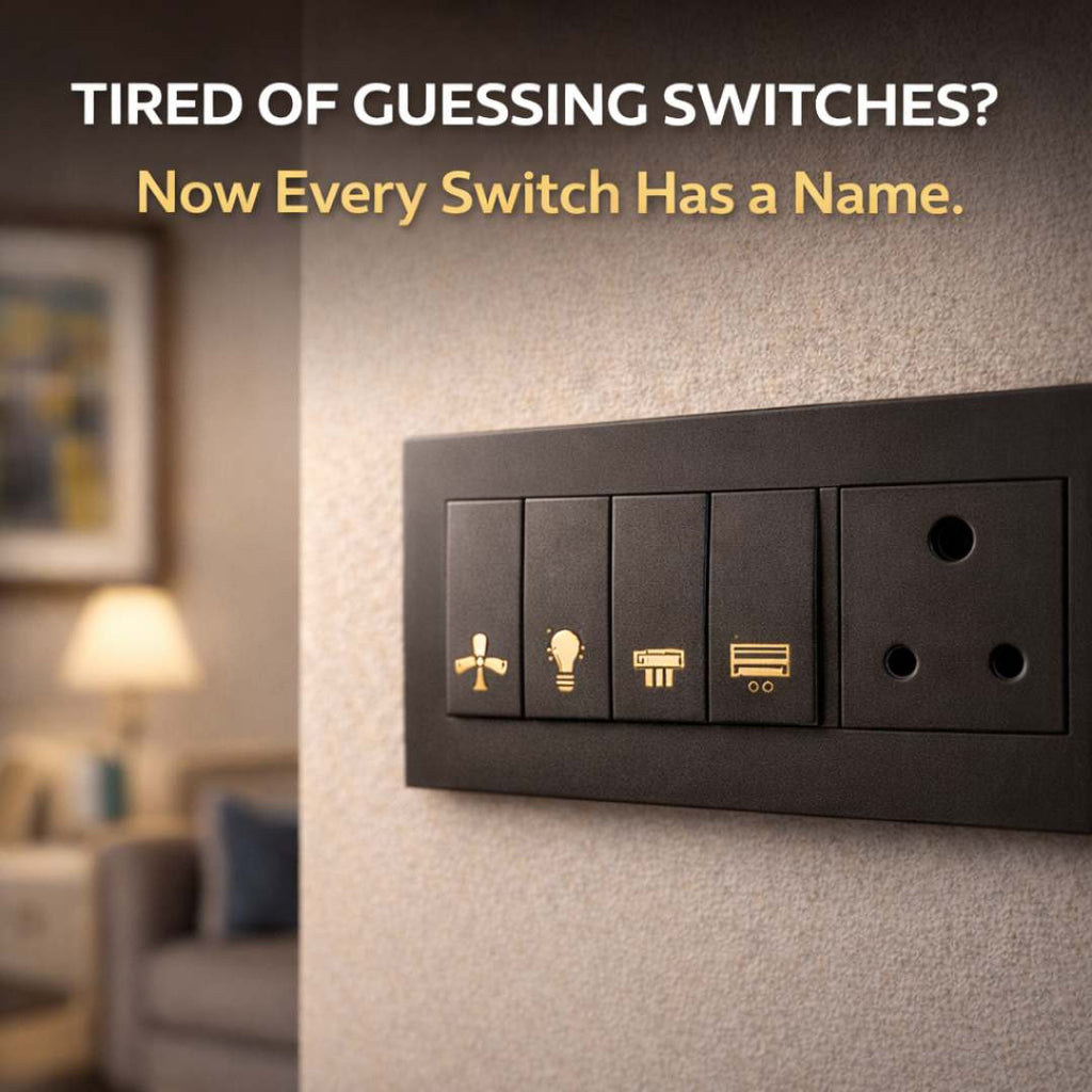 Premium DIY Golden Switchboard Stickers (200 Pcs | 52 Designs)
